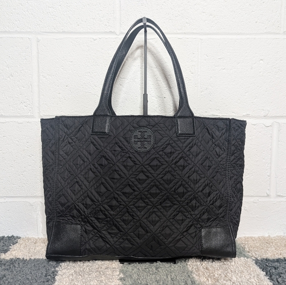 Tory Burch Ella Quilted Tote EUC | Black - Picture 4 of 8